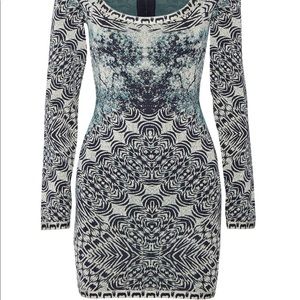 HERVE LEGER MELISSA BANDAGE-JACQUARD MINI DRESS